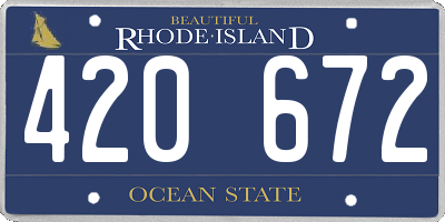 RI license plate 420672
