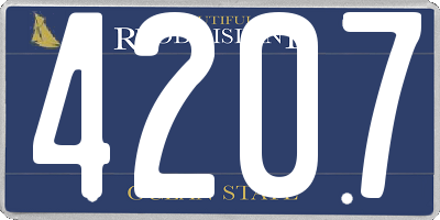 RI license plate 4207
