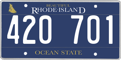 RI license plate 420701