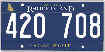 RI license plate 420708