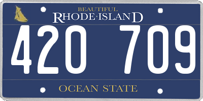 RI license plate 420709