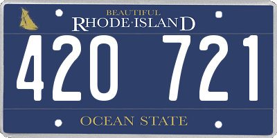 RI license plate 420721
