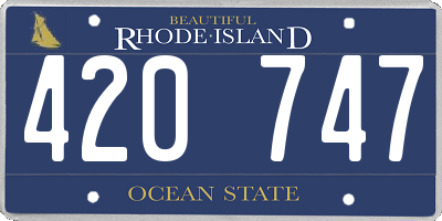 RI license plate 420747