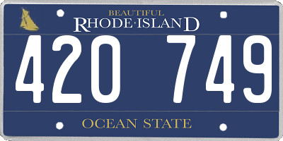 RI license plate 420749