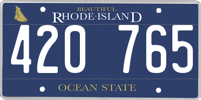 RI license plate 420765