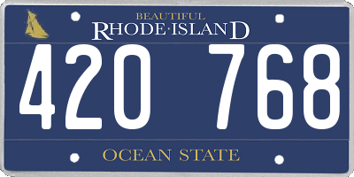 RI license plate 420768