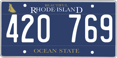 RI license plate 420769