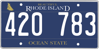 RI license plate 420783