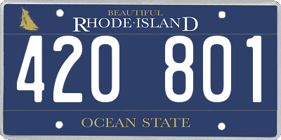 RI license plate 420801
