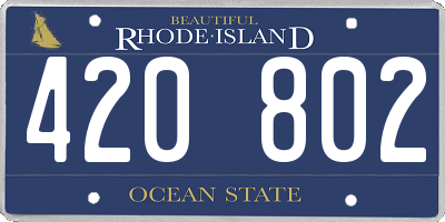 RI license plate 420802