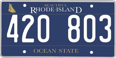 RI license plate 420803