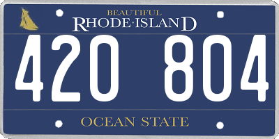RI license plate 420804