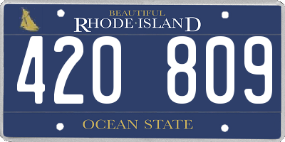 RI license plate 420809