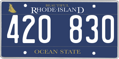 RI license plate 420830