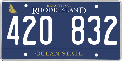RI license plate 420832