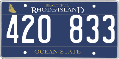 RI license plate 420833