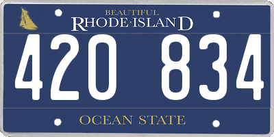RI license plate 420834