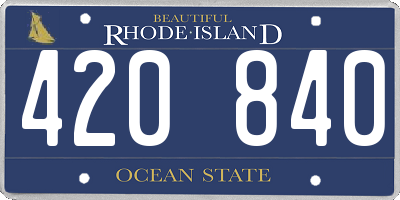 RI license plate 420840