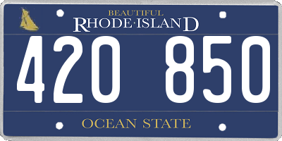 RI license plate 420850