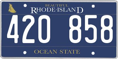 RI license plate 420858