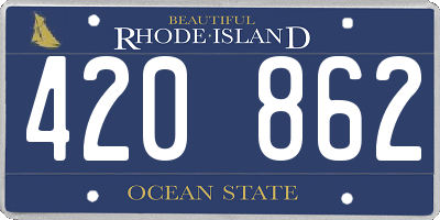RI license plate 420862