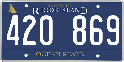 RI license plate 420869