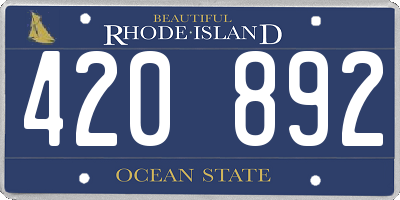 RI license plate 420892