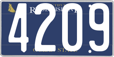 RI license plate 4209