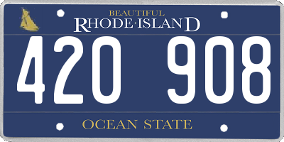RI license plate 420908
