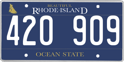 RI license plate 420909