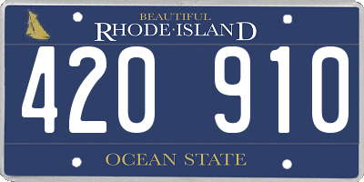 RI license plate 420910