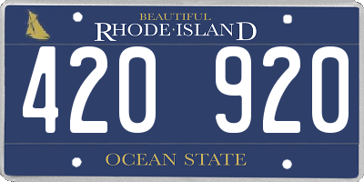 RI license plate 420920