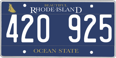RI license plate 420925