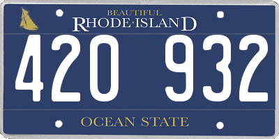 RI license plate 420932