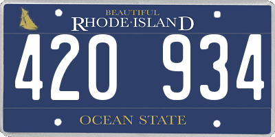 RI license plate 420934