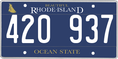 RI license plate 420937