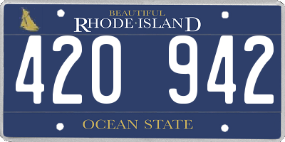 RI license plate 420942