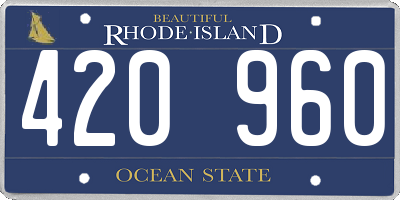 RI license plate 420960