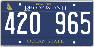 RI license plate 420965