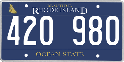 RI license plate 420980