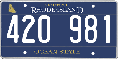 RI license plate 420981