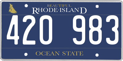 RI license plate 420983