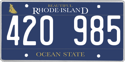 RI license plate 420985
