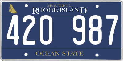 RI license plate 420987