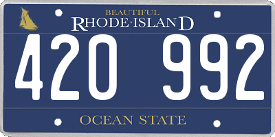 RI license plate 420992