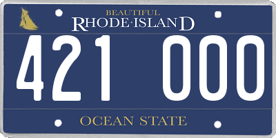 RI license plate 421000