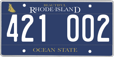 RI license plate 421002