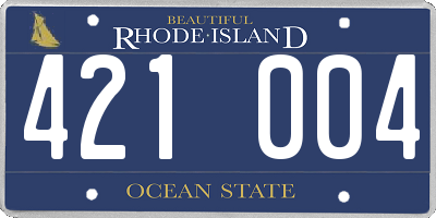 RI license plate 421004