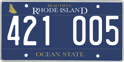 RI license plate 421005