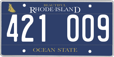 RI license plate 421009